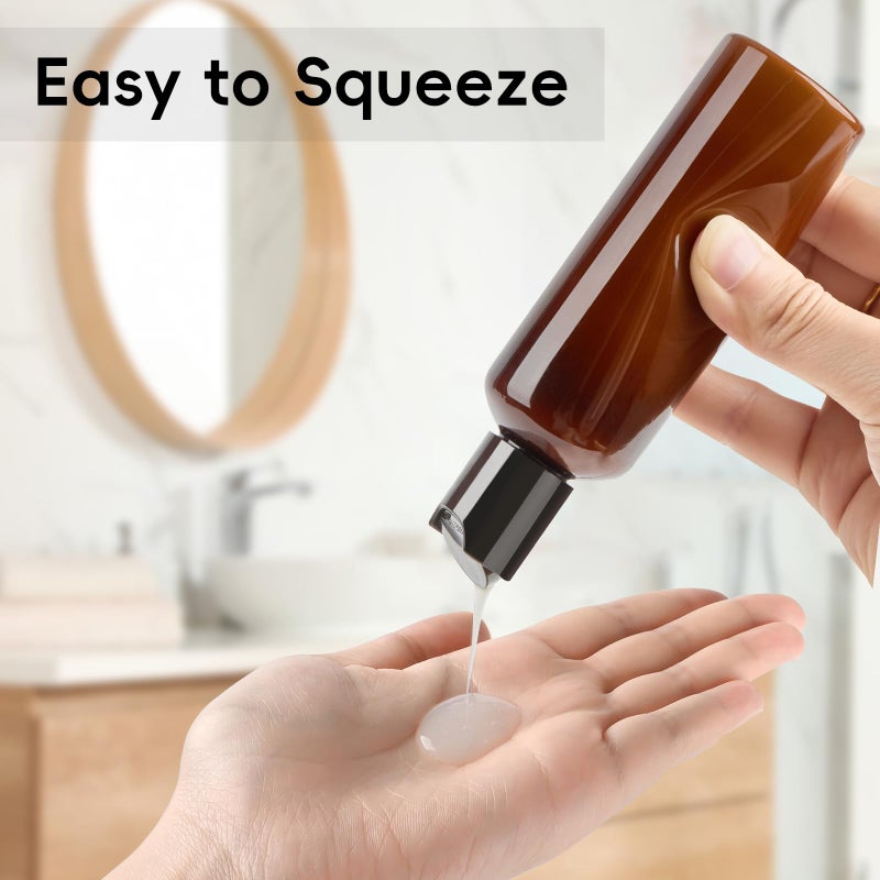 TUZAZO 10 Pack 3.4 oz Amber Plastic Travel Bottles for Toiletries TSA Approved Leakproof Travel Size Containers Empty Small Plastic Shampoo Lotion Bottles with Labels - Image 5